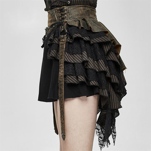 Faldas Vintage Steampunk para Mujer con Cintura Broncead