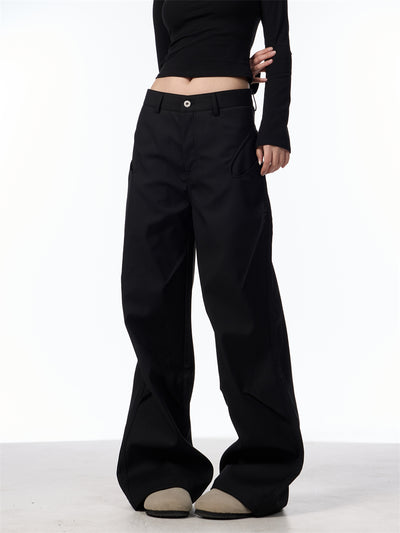 Pantalones Casuales Plisados Retro Americano para Mujer - Image 4
