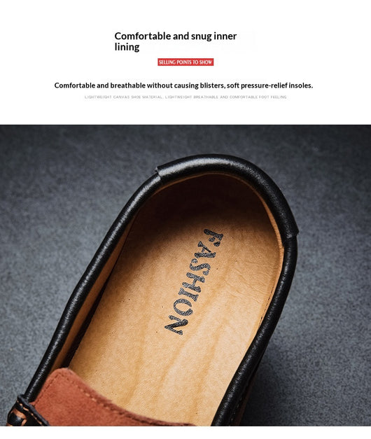 Mocasín de Cuero con Detalles en Contraste - Zapatos Versátiles para Hombre - Image 13