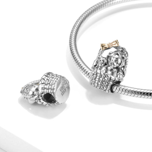 Pulsera DIY Oso de Plata 925 y Oro 14K - Sistema de Cuentas Intercambiables