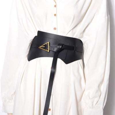 Cinturón Ancho de Cuero Sintético PU con Hebilla Triangular para Mujer - Image 10