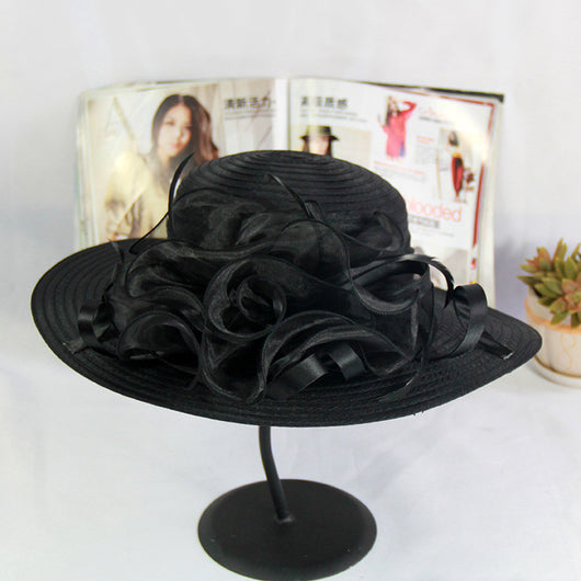 Sombrero Visera Organza con Flor - Estilo Elegante y Sofisticado - Image 9