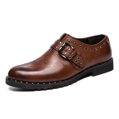 Zapatos de Cuero Estilo Británico Retro con Remaches para Hombre - Image 6
