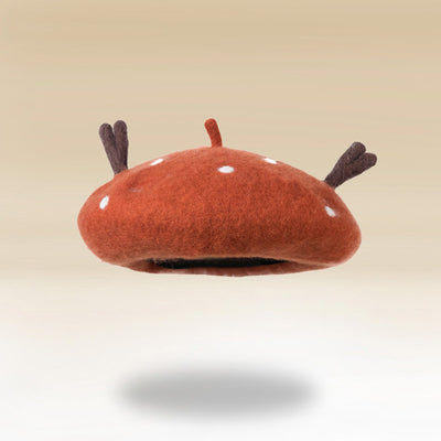 Boina Infantil de Lana con Detalles de Astas Color Caramelo - Image 8