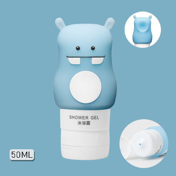 Organizador de Viaje Botellas Rellenables Animales Lindos - Estuche Silicona para Champú y Geles