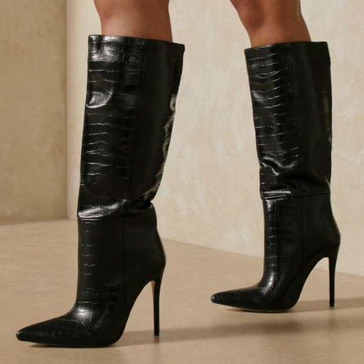 Botas de Tacón Stiletto Punta Afilada Talla Grande para Mujer - Image 5