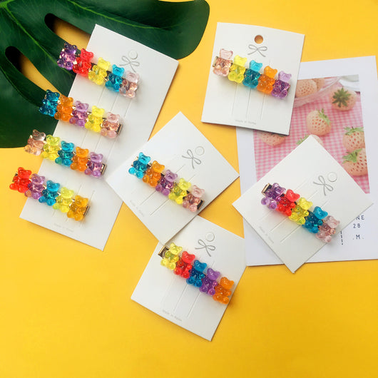 Pinza para Cabello Acrílica Oso Jelly con Colores Caramelo - Image 21