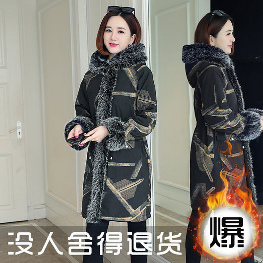 Parka Mujer Talla Grande con Cuello de Pelaje - Abrigo de Algodón Premium - Image 6