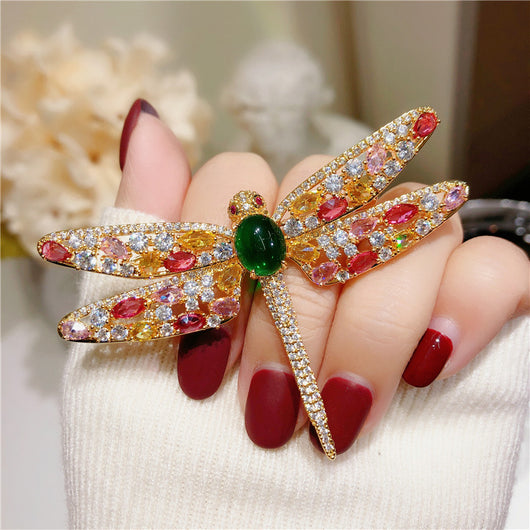 Broche Libélula de Circón Multicolor - Accesorio Elegante para Suéter - Image 2