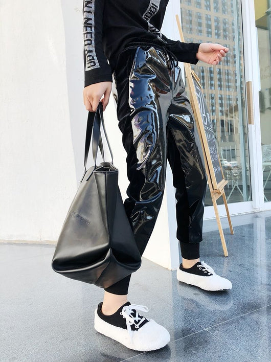 Pantalones de Chándal Terciopelo Brillante con Cintura Elástica - Image 12