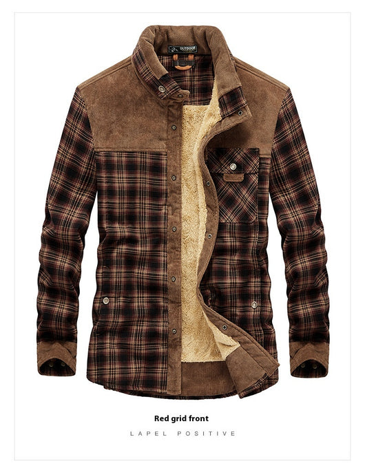 Cardigan Grueso de Forro Polar para Hombre - Cuadros Cálidos Otoño Invierno - Image 9