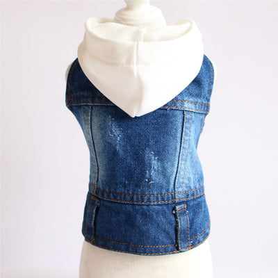 Abrigo Tejido con Capucha para Mascotas - Diseño Denim Primavera - Image 2