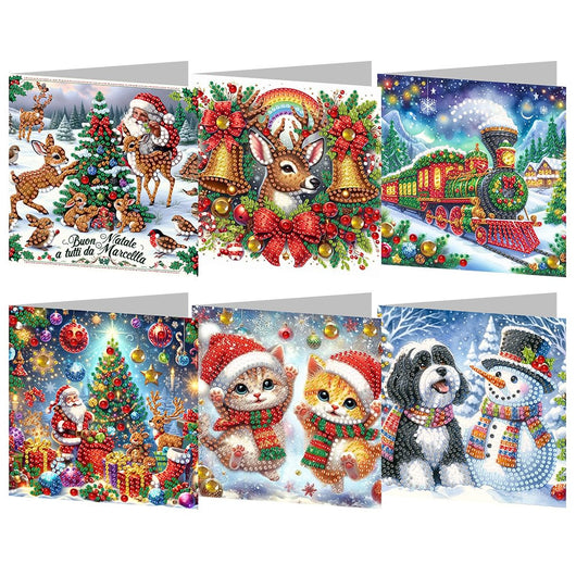 Tarjetas Navideñas con Pintura de Diamantes 6 Diseños Combinados - Image 4