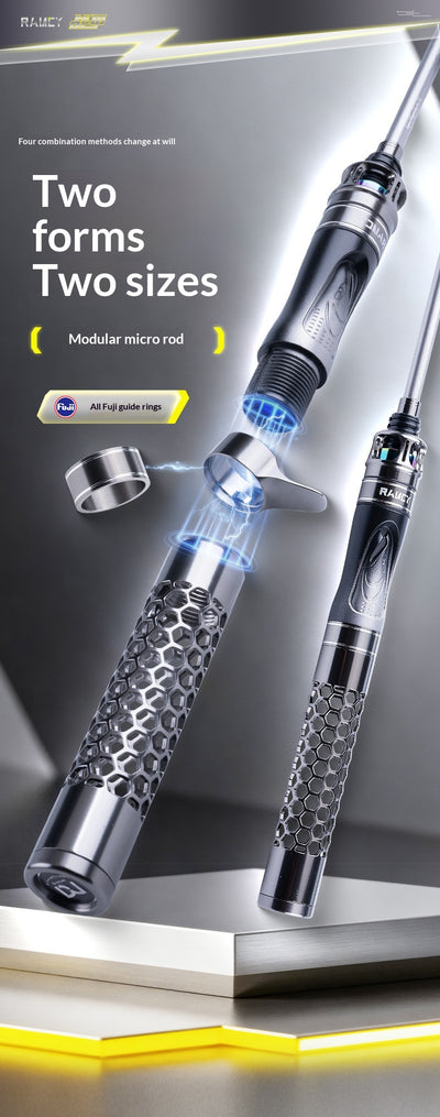 Caña de Pescar Portátil Ultracorta Dual con Anillo O y Eyección Automática para Peces de Boca - Image 17