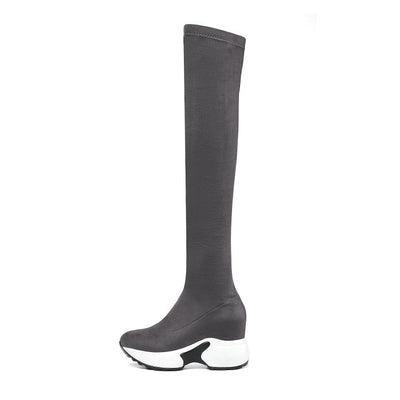 Botas Elásticas de Caña Fina con Suela Gruesa para Mujer - Image 8
