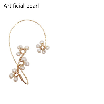 Pendientes Artesanales de Flor y Perla Tejidos a Mano - Image 5