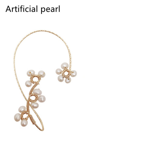 Pendientes Artesanales de Flor y Perla Tejidos a Mano - Image 5