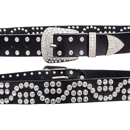 Cinturón de Cuero para Mujer con Hebilla de Diamantes y Pasador de Cuero Vacuno - Image 19
