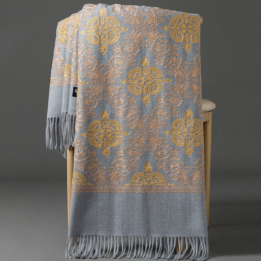 Bufanda Coreana con Bordado de Corona - Accesorio Versátil para Invierno y Primavera - Image 12