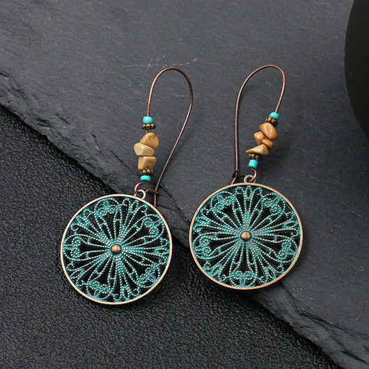 Aretes Retro de Aleación Floral Redondos Creativos - Image 15