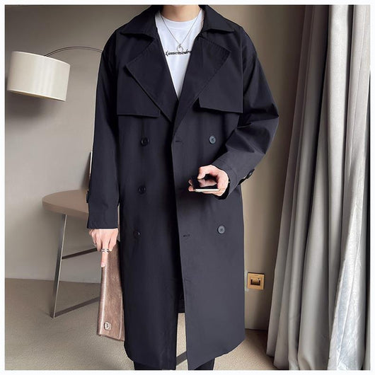 Abrigo Trench Coat Doble Botonadura Beige para Hombre - Image 10