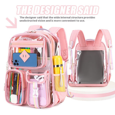 Mochila Escolar Transparente Impermeable para Primaria y Secundaria - Image 5