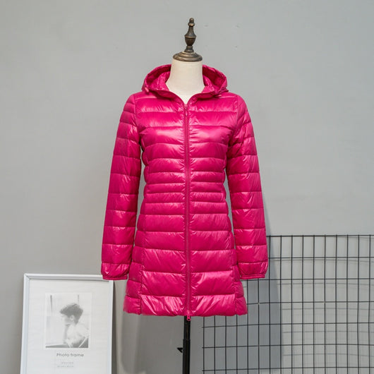 Chaqueta Acolchada Ligera Otoño Invierno Mujer Talla Grande Capucha Ajustada - Image 7