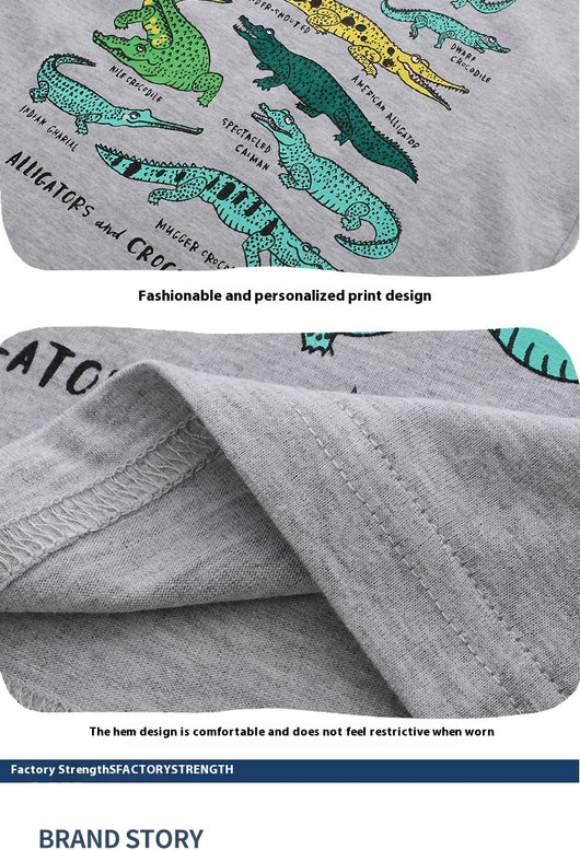 Playera Infantil de Verano con Estampado y Bordado de Dibujos Animados - Image 12