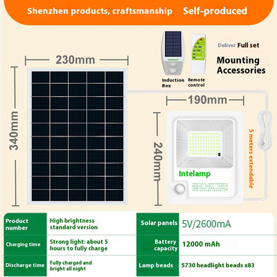 Lámpara Solar de Exterior con Sensor de Movimiento - Iluminación Ultra Potente - Image 3