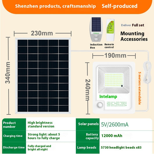 Lámpara Solar de Exterior con Sensor de Movimiento - Iluminación Ultra Potente - Image 3