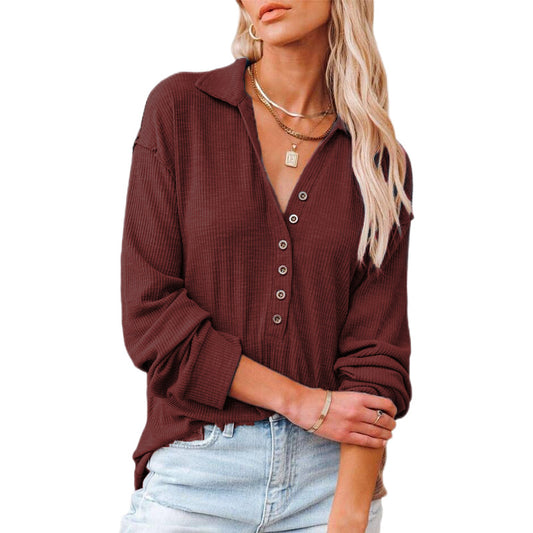 Camisa de Manga Larga a Rayas con Solapa - Diseño Casual Versátil