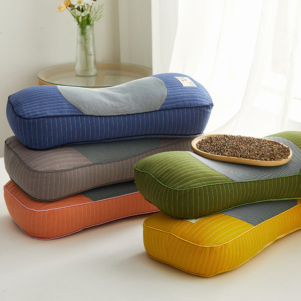 Almohada de Cáscara de Trigo Sarraceno con Funda de Algodón Resistente