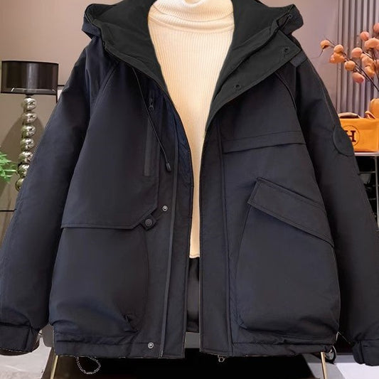 Chaqueta Acolchada Holgada con Capucha Estilo Coreano - Image 2