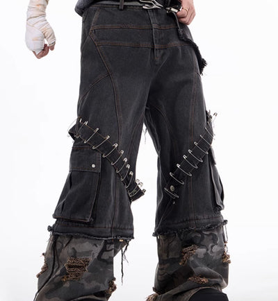 Jeans Hombre Camuflaje con Detalles de Cinta y Pespuntes Estructurados - Image 7