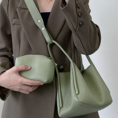 Bolso Bucket de Cuero Suave con Textura Lichee Premium - Image 5