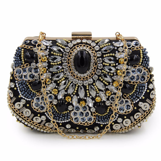 Bolso de Gala Elegante con Cristales y Diamantes Incrustados - Image 11