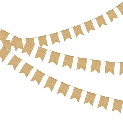 15 Piezas Banderín de Lino para Decoración de Bodas - Guirnalda de Tela Elegante - Image 15