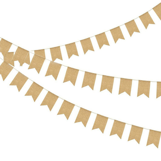 15 Piezas Banderín de Lino para Decoración de Bodas - Guirnalda de Tela Elegante - Image 15