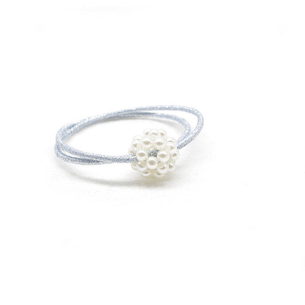 Anillo para el Cabello Perla Hueca Tejida