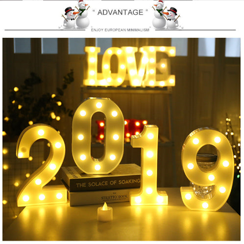 Letras y Números LED Luminosos para Decoración - Lámpara de Batería Romántica - Image 90
