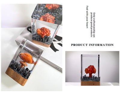 Lámpara Nocturna Decorativa Explosión Atómica - Artesanía en Resina - Image 11