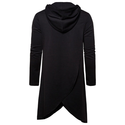 Sudadera Hoodie Slim Fit Irregular de Largo Medio en Colores Sólidos para Hombre - Image 9