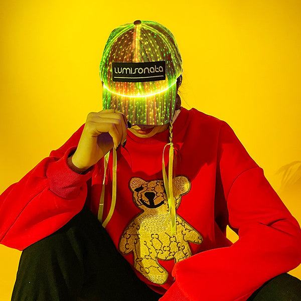 Gorro LED con Fibra Óptica para Fiestas y Eventos Nocturnos
