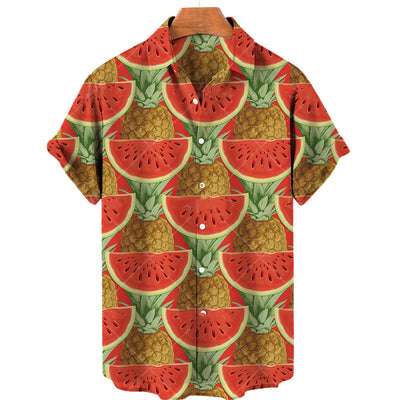 Camisa Hawaiana de Frutas Tropicales para Hombre - Estilo Casual de Verano - Image 4