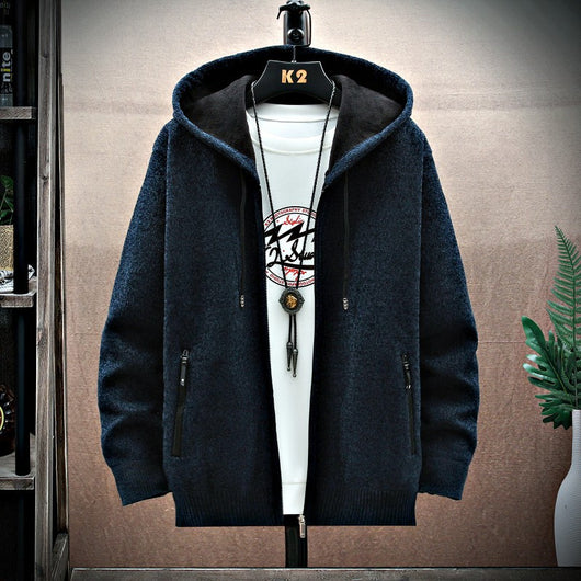 Cardigan Hoodie Acolchado de Terciopelo para Hombre - Image 3