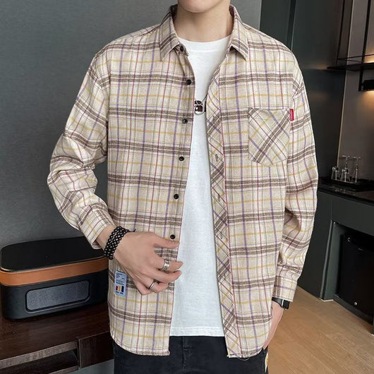 Camisa Casual Cuadros Estilo Hong Kong para Jóvenes - Image 15
