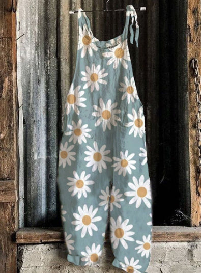 Jumpsuit Retro Estampado de Pierna Ancha para Mujer - Image 17