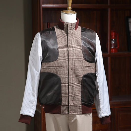 Abrigo Tweed Cuello Mao Monopecho Slim Fit Lujo Retro - Image 8