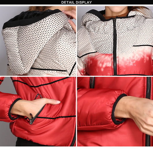 Abrigo de Invierno para Mujer con Plumón y Lunares - Image 11