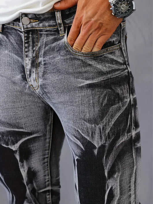 Pantalones Slim Fit para Hombre con Estampado Floral Irregular - Image 9